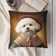 Load image into Gallery viewer, Royal Renaissance Bichon Frise Plush Pillow Case-Cushion Cover-Bichon Frise, Dog Dad Gifts, Dog Mom Gifts, Home Decor, Pillows-6