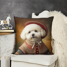 Load image into Gallery viewer, Royal Renaissance Bichon Frise Plush Pillow Case-Cushion Cover-Bichon Frise, Dog Dad Gifts, Dog Mom Gifts, Home Decor, Pillows-7