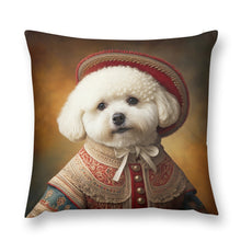 Load image into Gallery viewer, Royal Renaissance Bichon Frise Plush Pillow Case-Cushion Cover-Bichon Frise, Dog Dad Gifts, Dog Mom Gifts, Home Decor, Pillows-8
