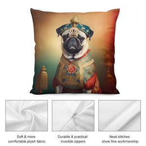 Royal Ruminations Fawn Pug Plush Pillow Case-Cushion Cover-Dog Dad Gifts, Dog Mom Gifts, Home Decor, Pillows, Pug-3