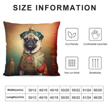 Load image into Gallery viewer, Royal Ruminations Fawn Pug Plush Pillow Case-Cushion Cover-Dog Dad Gifts, Dog Mom Gifts, Home Decor, Pillows, Pug-12 &quot;×12 &quot;-White-1