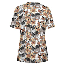 Load image into Gallery viewer, Rumble Rumble Pug Love All Over Print Women&#39;s Cotton T-Shirt - 4 Colors-Apparel-Apparel, Pug, Shirt, T Shirt-3