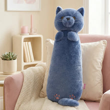 Load image into Gallery viewer, Russian Blue Cat Plush - Snuggly Long Kitten (Small to Giant Size)-Blue-90cm-1