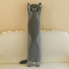 Load image into Gallery viewer, Russian Blue Cat Plush Toy Body Pillow - Cuddly Reaching Kitty-DARK GRAY-about 50cm-1
