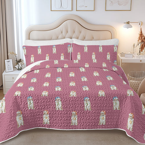 Sable and White Shelties Collies Quilted Bedding Set-Bedding-Bedding,Blankets,Christmas,Home Decor-8