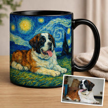 Load image into Gallery viewer, Personalized Starry Night Artwork Saint Bernard Coffee Mug-Mug-Saint Bernard,Dog Dad Gifts,Dog Memorial Gifts,Dog Mom Gifts,Mugs,Personalize Artwork-10