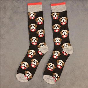 Saint Bernard Love Mid Calf Cotton Socks-Apparel-Apparel, Dogs, Saint Bernard, Socks-3
