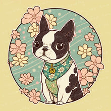 Load image into Gallery viewer, Sakura Serenade Boston Terrier Wall Art Poster-Art-Boston Terrier, Dog Art, Home Decor, Poster-1