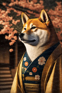 Sakura Serenity Shiba Inu Wall Art Poster-Art-Dog Art, Home Decor, Poster, Shiba Inu-1