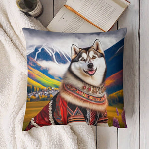 Sami Splendor Siberian Husky Plush Pillow Case-Cushion Cover-Dog Dad Gifts, Dog Mom Gifts, Home Decor, Pillows, Siberian Husky-4