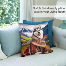 Load image into Gallery viewer, Sami Splendor Siberian Husky Plush Pillow Case-Cushion Cover-Dog Dad Gifts, Dog Mom Gifts, Home Decor, Pillows, Siberian Husky-7