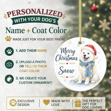Load image into Gallery viewer, Samoyed Christmas Ornament - Cozy Winter Pet Portrait Design - Personalize with Photo and Name-Christmas Ornament-Christmas,Christmas Ornament,Personalize Artwork-2
