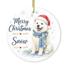 Load image into Gallery viewer, Samoyed Christmas Ornament - Cozy Winter Pet Portrait Design - Personalize with Photo and Name-Christmas Ornament-Christmas,Christmas Ornament,Personalize Artwork-3