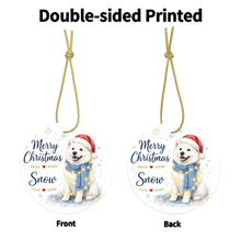 Load image into Gallery viewer, Samoyed Christmas Ornament - Cozy Winter Pet Portrait Design - Personalize with Photo and Name-Christmas Ornament-Christmas,Christmas Ornament,Personalize Artwork-4