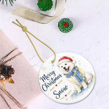 Load image into Gallery viewer, Samoyed Christmas Ornament - Cozy Winter Pet Portrait Design - Personalize with Photo and Name-Christmas Ornament-Christmas,Christmas Ornament,Personalize Artwork-6