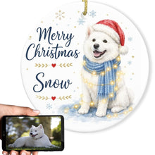 Load image into Gallery viewer, Samoyed Christmas Ornament - Cozy Winter Pet Portrait Design - Personalize with Photo and Name-Christmas Ornament-Christmas,Christmas Ornament,Personalize Artwork-1