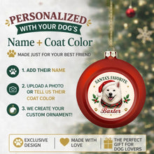 Load image into Gallery viewer, Samoyed Ornament - Classic Red Round Shape - Santa's Favourite Design - Personalized with Photo and Name-Christmas Ornament-Christmas,Christmas Ornament,Personalize Artwork,Samoyed-2
