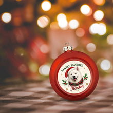 Load image into Gallery viewer, Samoyed Ornament - Classic Red Round Shape - Santa's Favourite Design - Personalized with Photo and Name-Christmas Ornament-Christmas,Christmas Ornament,Personalize Artwork,Samoyed-6