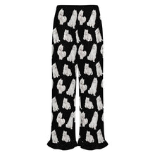 Load image into Gallery viewer, Samoyed Pajama Pants for Women - Ruffled Hem Design - Watercolor Elegance Samoyeds-Pajamas-Apparel,Dog Mom Gifts,Pajamas,Samoyed-12