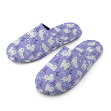 Load image into Gallery viewer, Samoyed Slippers for Women - Flower Garden Samoyed - Flannel-Accessories,Dog Mom Gifts,Samoyed,Slippers-16