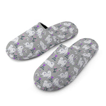 Load image into Gallery viewer, Samoyed Slippers for Women - Flower Garden Samoyed - Flannel-Accessories,Dog Mom Gifts,Samoyed,Slippers-19