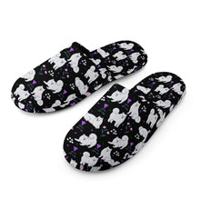 Load image into Gallery viewer, Samoyed Slippers for Women - Flower Garden Samoyed - Flannel-Accessories,Dog Mom Gifts,Samoyed,Slippers-22