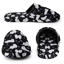 Load image into Gallery viewer, Samoyed Slippers for Women - Flower Garden Samoyed - Flannel-Accessories,Dog Mom Gifts,Samoyed,Slippers-23