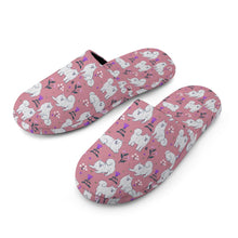 Load image into Gallery viewer, Samoyed Slippers for Women - Flower Garden Samoyed - Flannel-Accessories,Dog Mom Gifts,Samoyed,Slippers-7