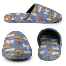 Load image into Gallery viewer, Samoyed Slippers for Women - Fluffy Samoyeds in Autumn Bliss - Flannel-Accessories,Dog Mom Gifts,Samoyed,Slippers-15