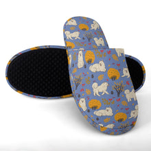 Load image into Gallery viewer, Samoyed Slippers for Women - Fluffy Samoyeds in Autumn Bliss - Flannel-Accessories,Dog Mom Gifts,Samoyed,Slippers-16