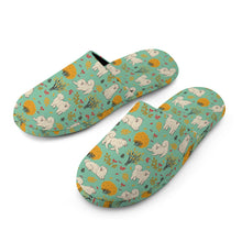 Load image into Gallery viewer, Samoyed Slippers for Women - Fluffy Samoyeds in Autumn Bliss - Flannel-Accessories,Dog Mom Gifts,Samoyed,Slippers-17