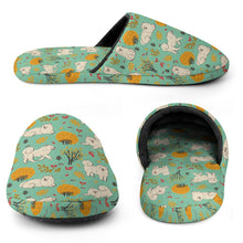 Load image into Gallery viewer, Samoyed Slippers for Women - Fluffy Samoyeds in Autumn Bliss - Flannel-Accessories,Dog Mom Gifts,Samoyed,Slippers-18