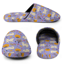 Load image into Gallery viewer, Samoyed Slippers for Women - Fluffy Samoyeds in Autumn Bliss - Flannel-Accessories,Dog Mom Gifts,Samoyed,Slippers-24