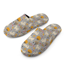 Load image into Gallery viewer, Samoyed Slippers for Women - Fluffy Samoyeds in Autumn Bliss - Flannel-Accessories,Dog Mom Gifts,Samoyed,Slippers-26