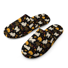 Load image into Gallery viewer, Samoyed Slippers for Women - Fluffy Samoyeds in Autumn Bliss - Flannel-Accessories,Dog Mom Gifts,Samoyed,Slippers-8