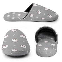 Load image into Gallery viewer, Samoyed Slippers for Women - Smiling Samoyed Love - Flannel-22