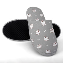 Load image into Gallery viewer, Samoyed Slippers for Women - Smiling Samoyed Love - Flannel-23