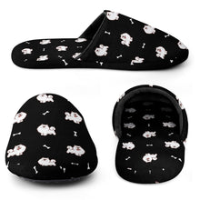 Load image into Gallery viewer, Samoyed Slippers for Women - Smiling Samoyed Love - Flannel-29