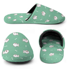 Load image into Gallery viewer, Samoyed Slippers for Women - Smiling Samoyed Love - Flannel-7