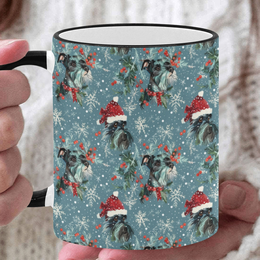 Santa Paws Christmas Schnauzer's Coffee Mug-White3-ONE SIZE-1