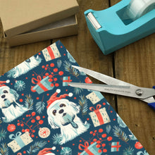 Load image into Gallery viewer, Santa Paws Parade Lhasa Apso Christmas Gift Wrapping Paper - 2 Rolls-Christmas Ornament-Christmas,Lhasa Apso,Wrapping Paper-2