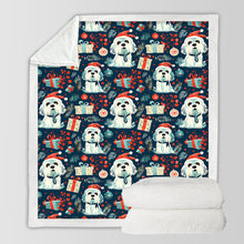 Load image into Gallery viewer, Santa Paws Parade Lhasa Apso Christmas Soft Warm Fleece Blanket-Blanket-Blankets, Christmas, Dog Dad Gifts, Dog Mom Gifts, Home Decor, Lhasa Apso-10