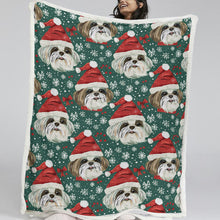 Load image into Gallery viewer, Santa Paws Parade Lhasa Apso Christmas Soft Warm Fleece Blanket-Blanket-Blankets, Christmas, Dog Dad Gifts, Dog Mom Gifts, Home Decor, Lhasa Apso-14