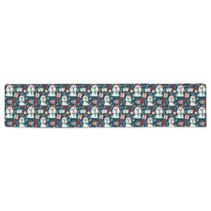 Santa Paws Parade Lhasa Apso Christmas Table Runner-Home Decor-Christmas, Home Decor, Lhasa Apso-ONE SIZE-2