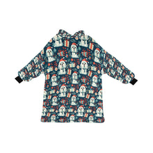 Load image into Gallery viewer, Santa Paws Parade Shih Tzu Christmas Blanket Hoodie-Blanket-Apparel, Blanket Hoodie, Blankets, Christmas, Dog Mom Gifts, Shih Tzu-ONE SIZE-3