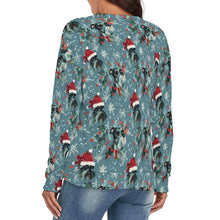 Load image into Gallery viewer, Santa Paws Schnauzer's Women's V-Neck Christmas Sweater-Apparel-Apparel,Christmas,Dog Mom Gifts,Schnauzer,Sweater,Sweatshirt-4