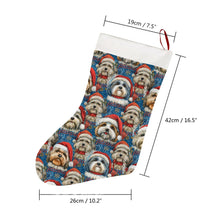 Load image into Gallery viewer, Santa&#39;s Little Helpers Shih Tzu Christmas Stocking-Christmas Ornament-Christmas, Home Decor, Shih Tzu-26X42CM-White-4