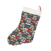 Load image into Gallery viewer, Santa&#39;s Little Helpers Shih Tzu Christmas Stocking-Christmas Ornament-Christmas, Home Decor, Shih Tzu-26X42CM-White-1