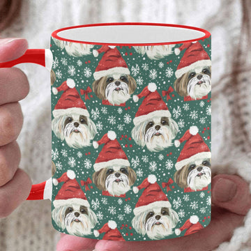 Santas Little Yelpers Lhasa Apsos Christmas Coffee Mug White4 One Size 360x