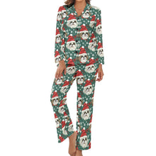 Load image into Gallery viewer, Santas&#39; Little Yelpers Lhasa Apsos Christmas Pajamas Set for Women-Pajamas-Apparel, Christmas, Dog Mom Gifts, Lhasa Apso, Pajamas-4